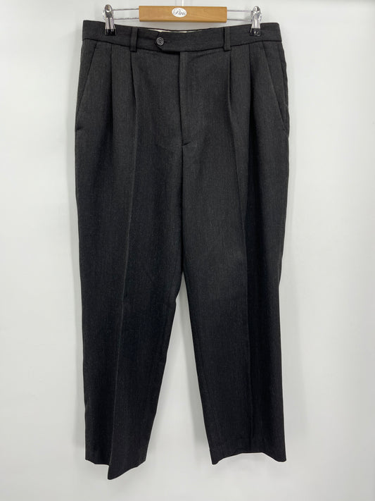 Ragazzi, mustat miesten housut, 90-luku, vyöt.ymp. 86cm