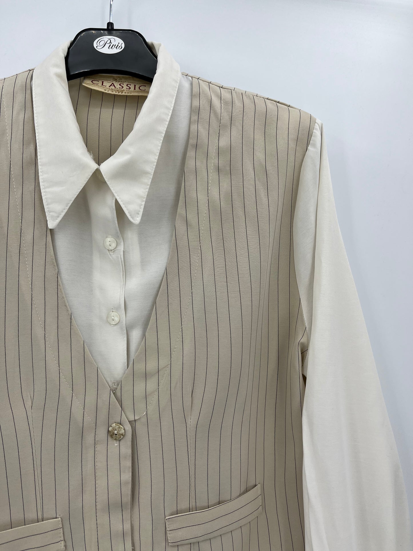 New Classic by KappAhl, valkoinen jakkupaita, 90-luku, koko 38