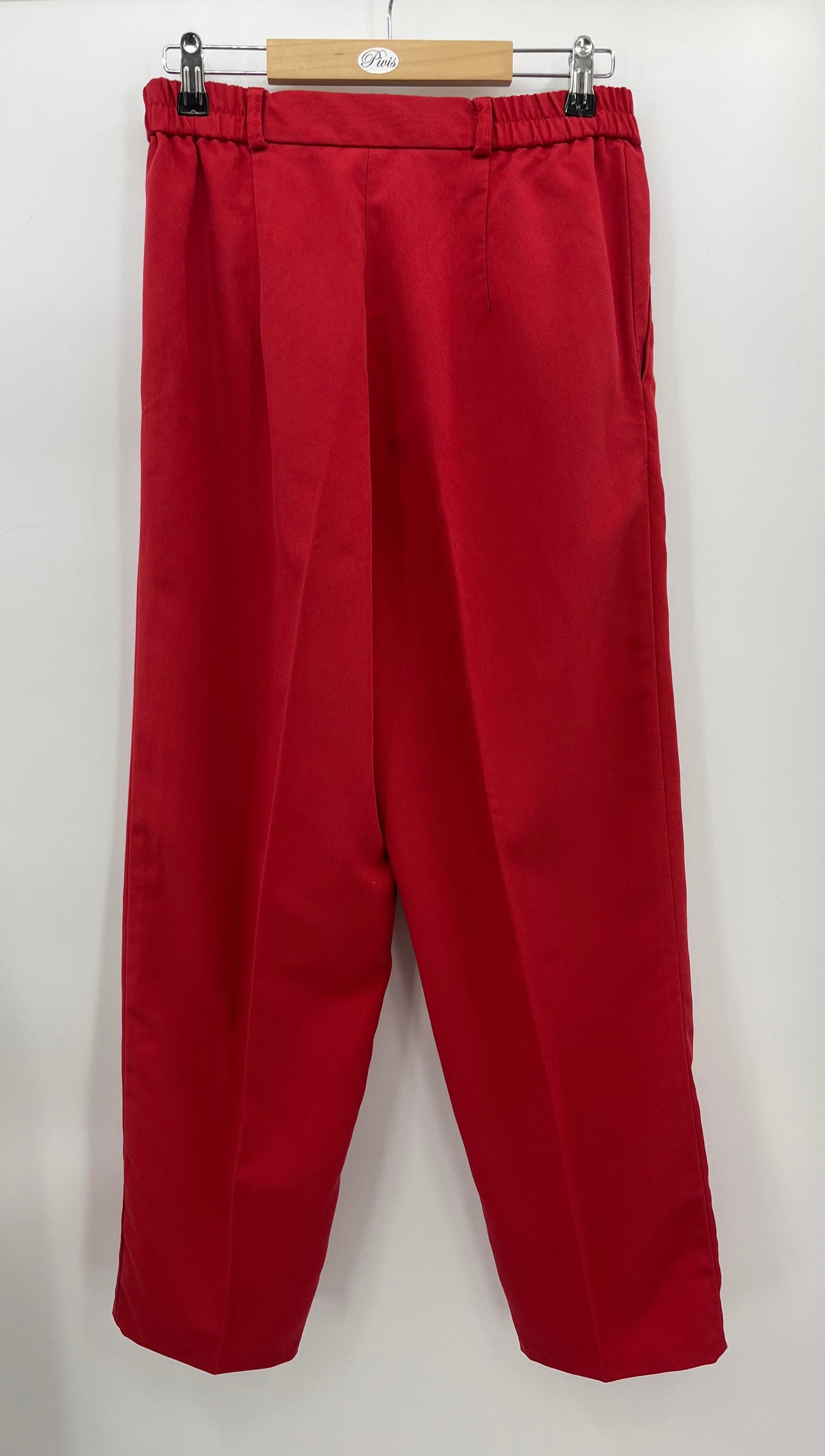 Sensations, punaiset housut, 90-luku, vyöt.ymp. 74-80cm, koko 38-40