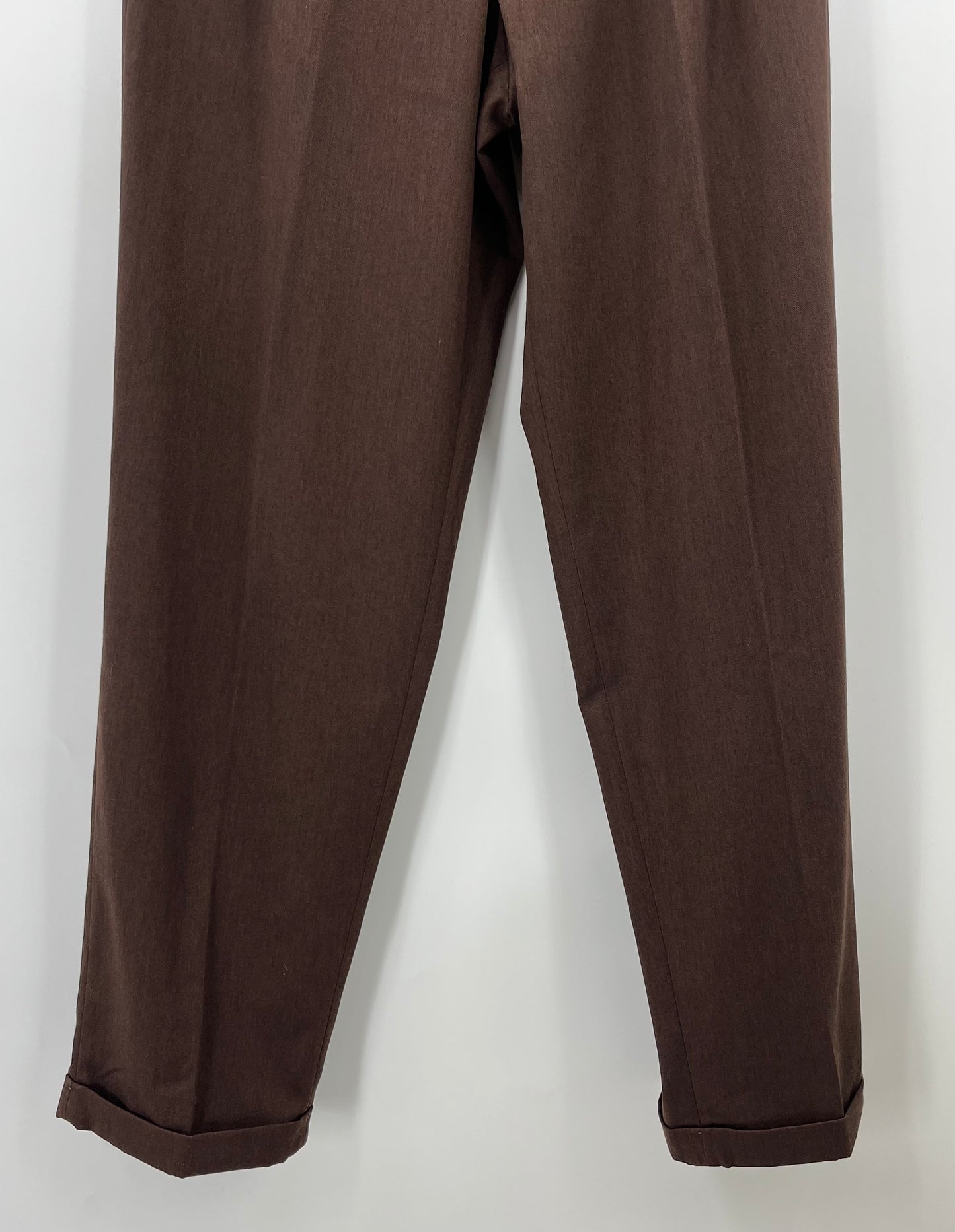 Luhta, ruskeat miesten housut, 90-luku, vyöt.ymp. 86cm