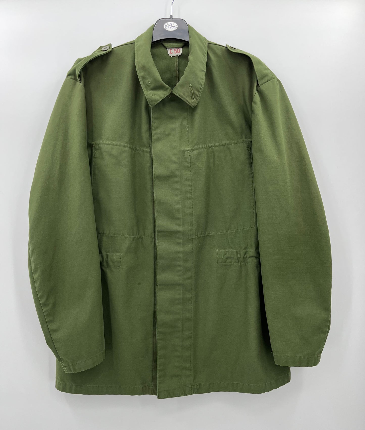 Metsänvihreä miesten takki, 80-luku, koko M-L