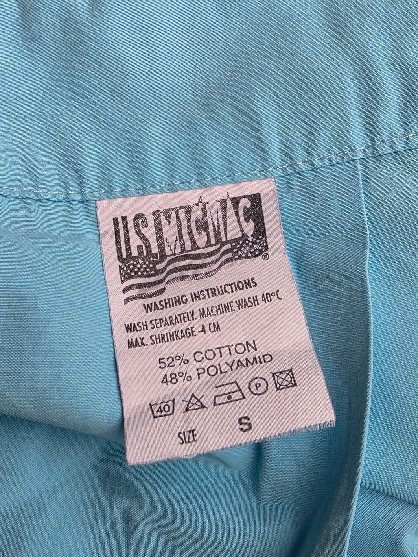 US MicMac, light blue short skirt from the 90s-2000s, waist 80cm, size 38-40