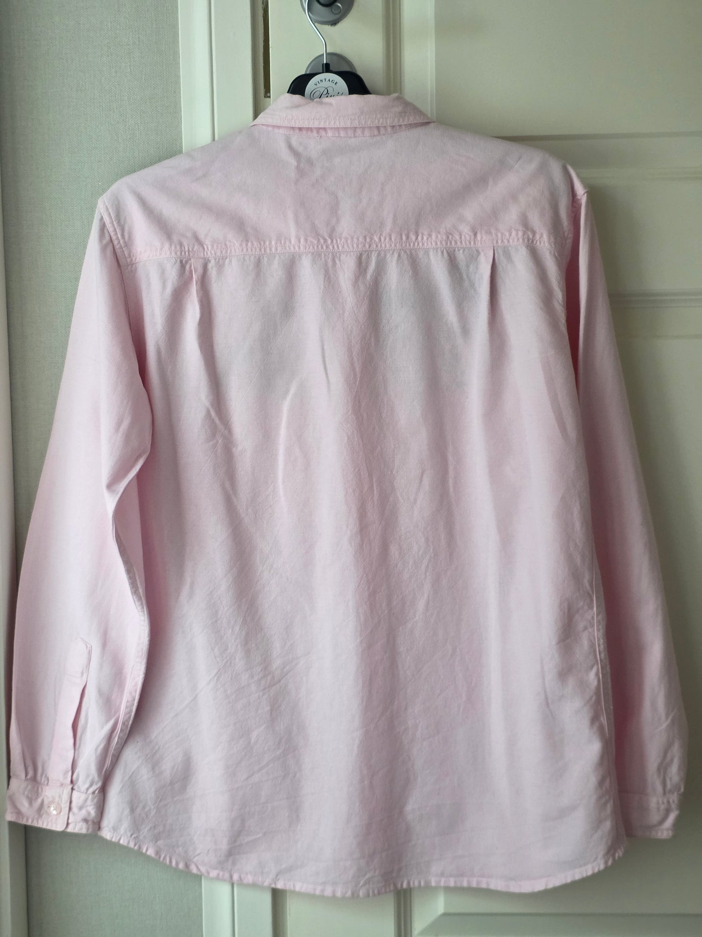 Elisabeth Shannon, pink cotton shirt with embroidery, 90s-2000s, size 38
