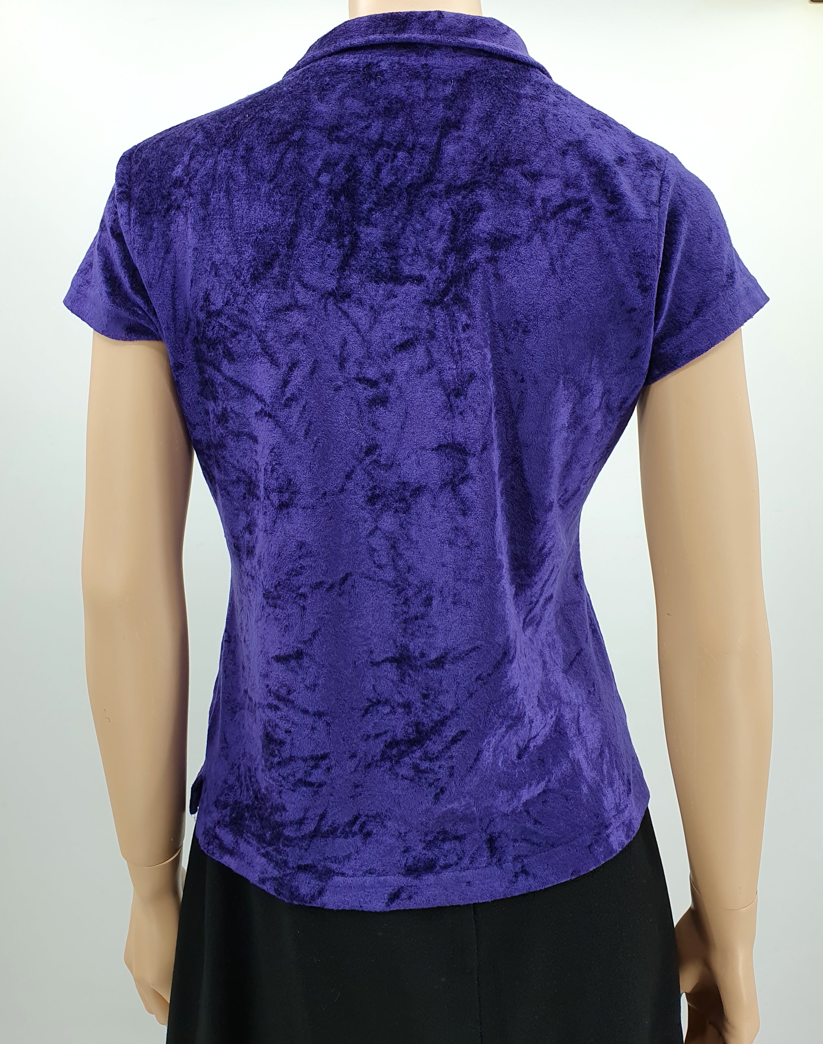 Violetti joustosametti pusero 90-luvulta, koko 38