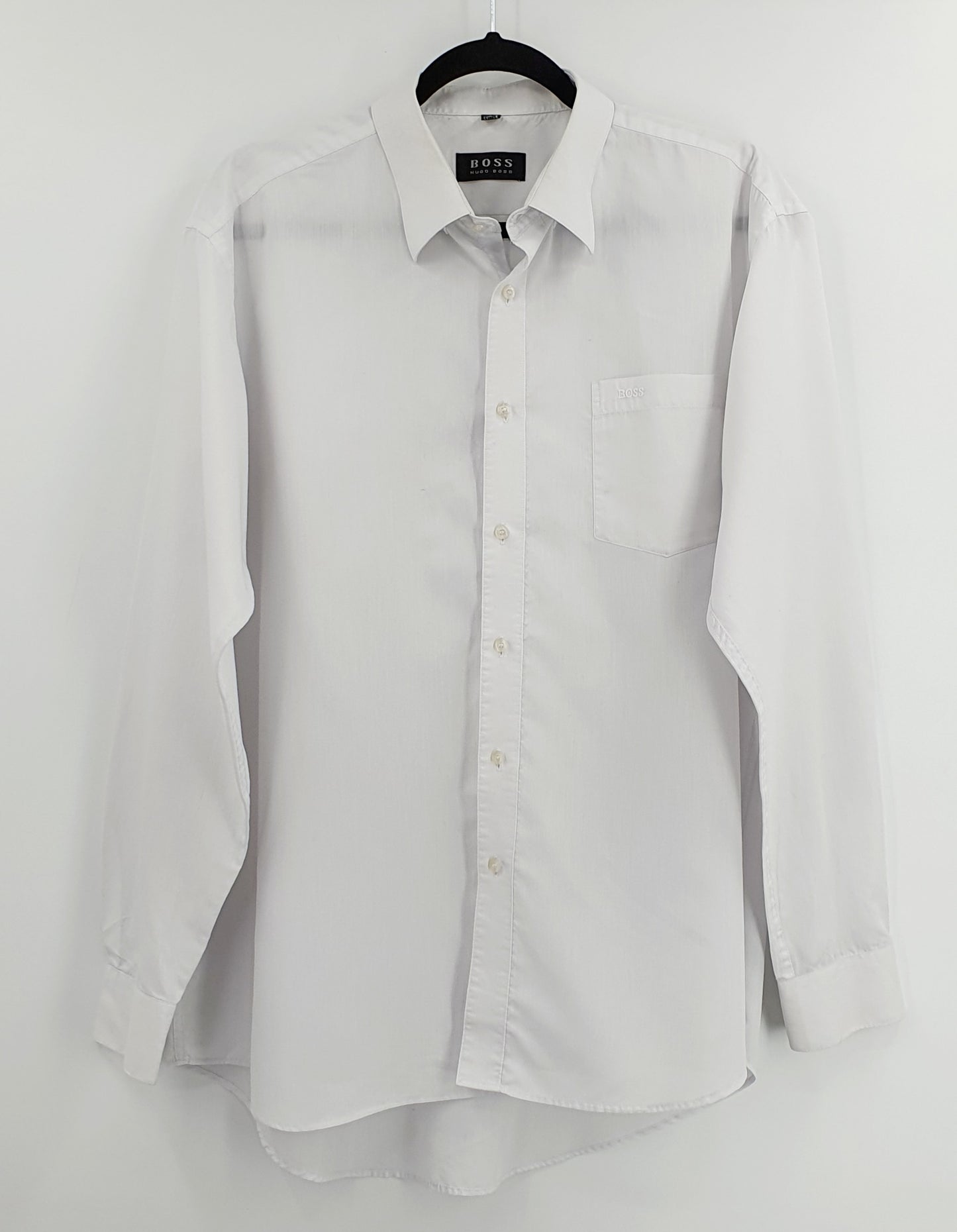 Boss, pure white men's shirt, size M/L