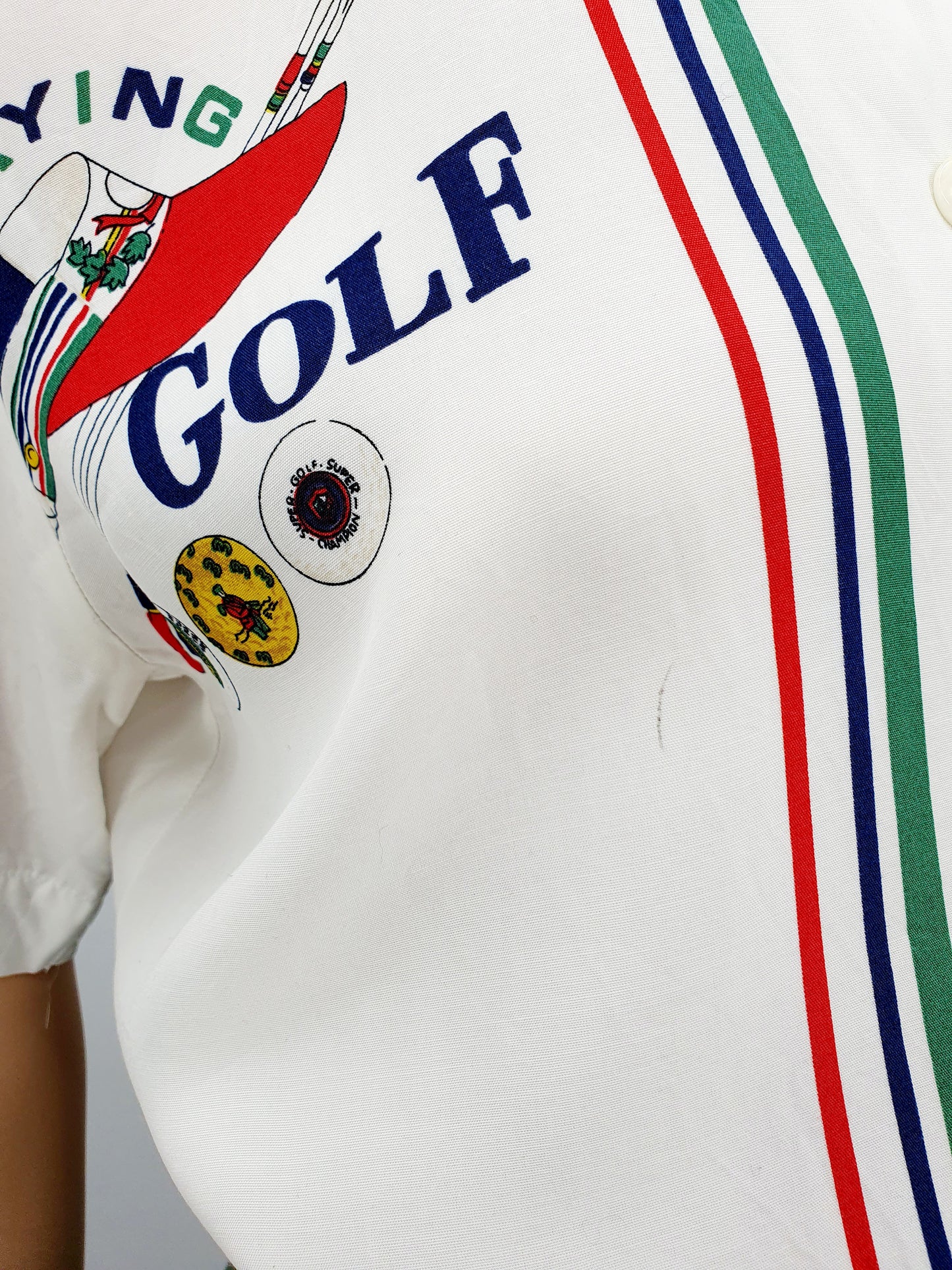Kellermann, short-sleeved golf-themed women's shirt from the 90s, size 36-38