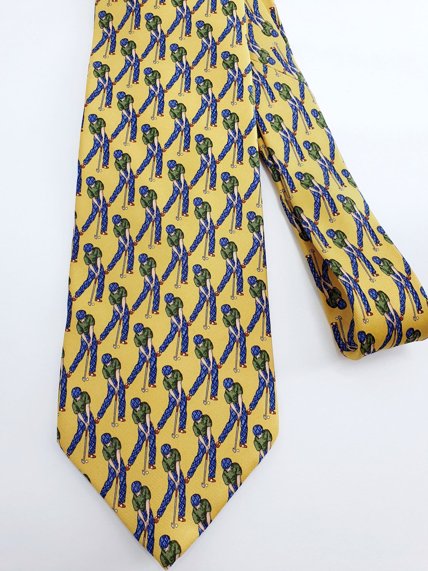 Tie Rack, golf themed silk tie from the 90s