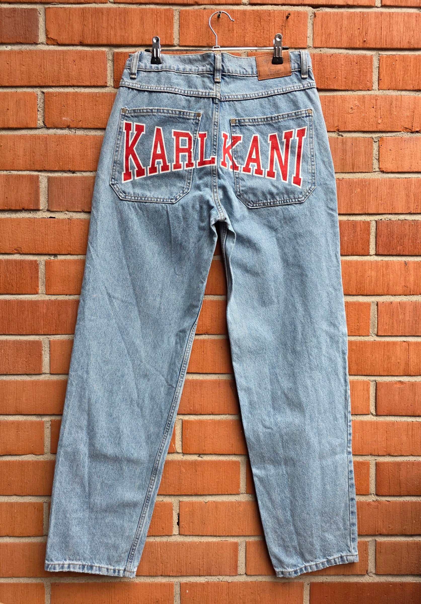 Karl Kani, baggy jeans, size men's S, women's 38-40