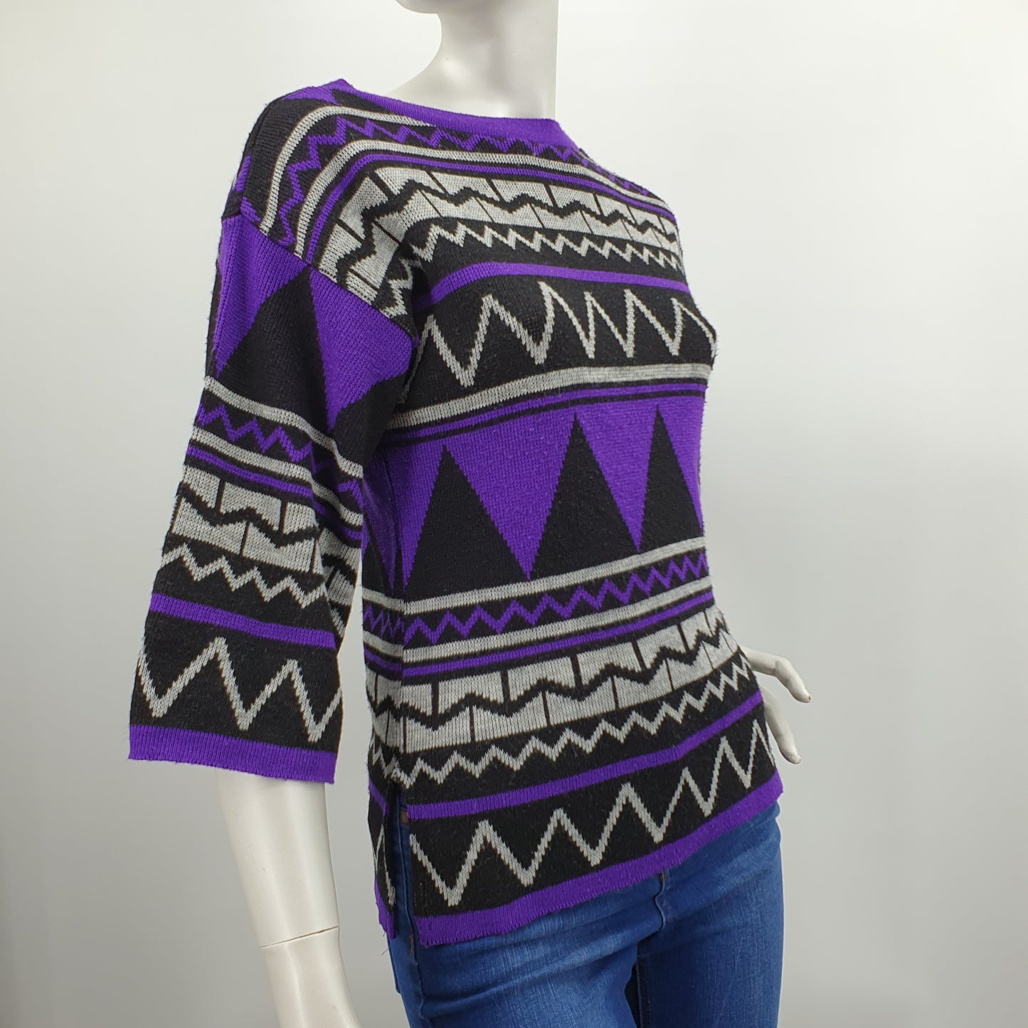 Skylar, 70s-80s sweater with half-length sleeves, size 34-36