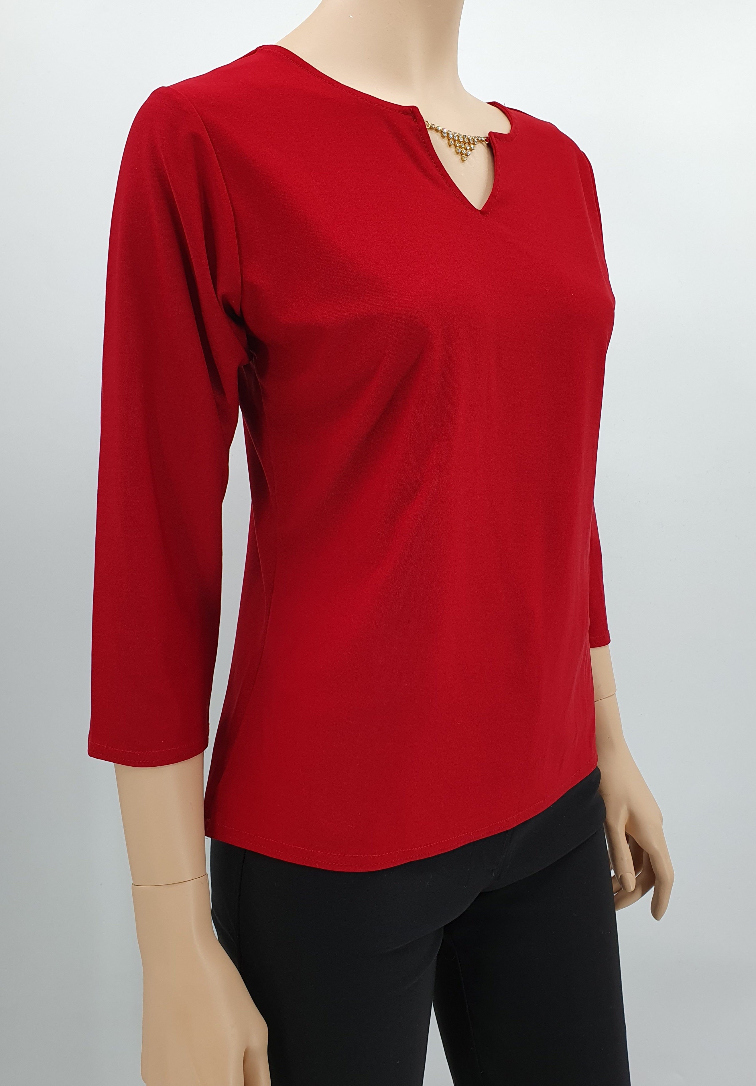 Punainen Y2K pusero strassikoristeella, koko 36/38