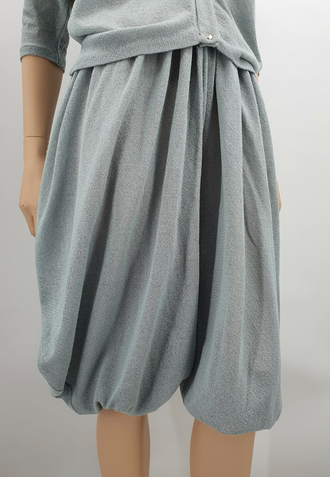 Petriikka, grey-green knitted outfit from the 80s, size 36-38