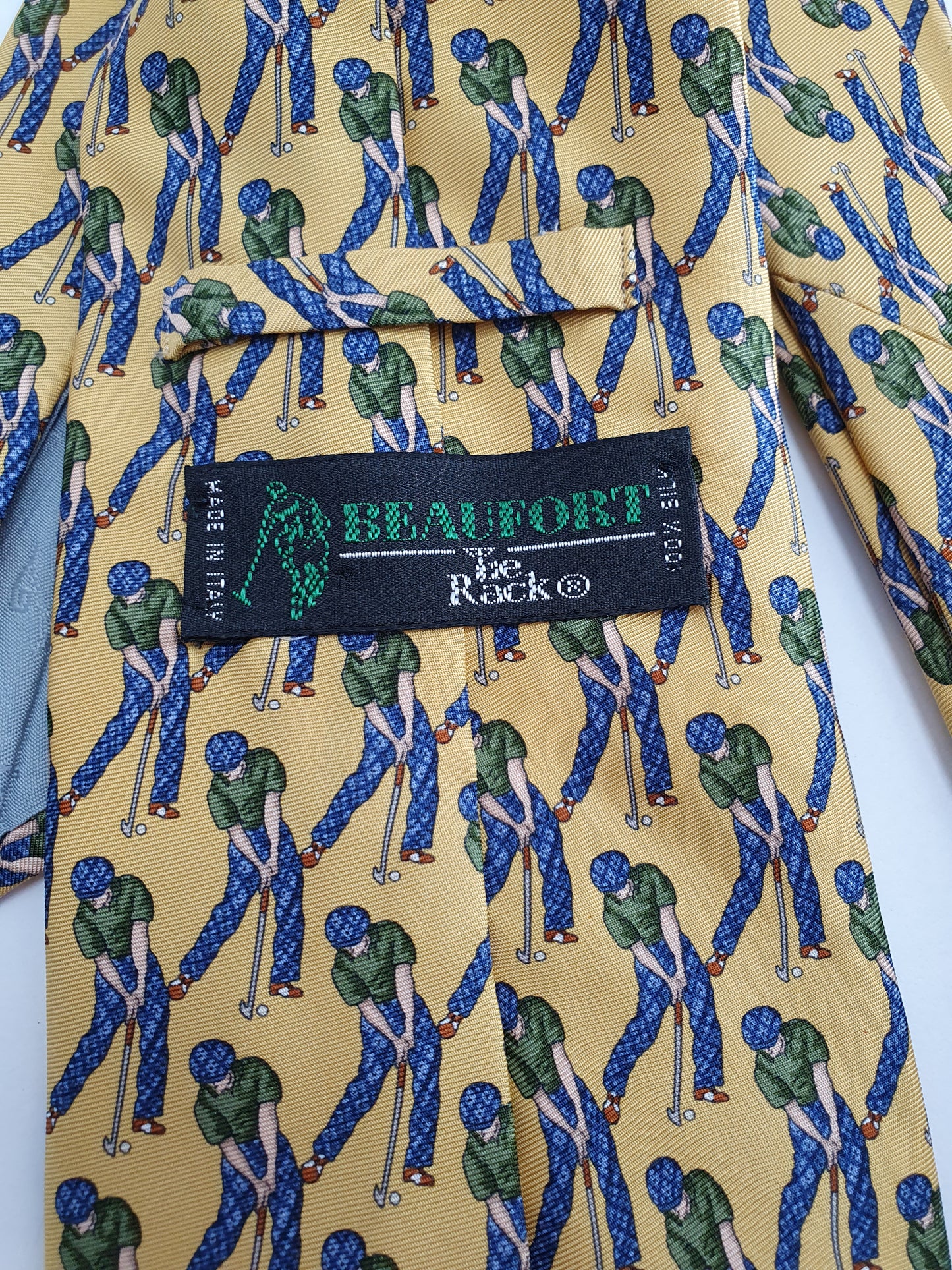 Tie Rack, golf themed silk tie from the 90s