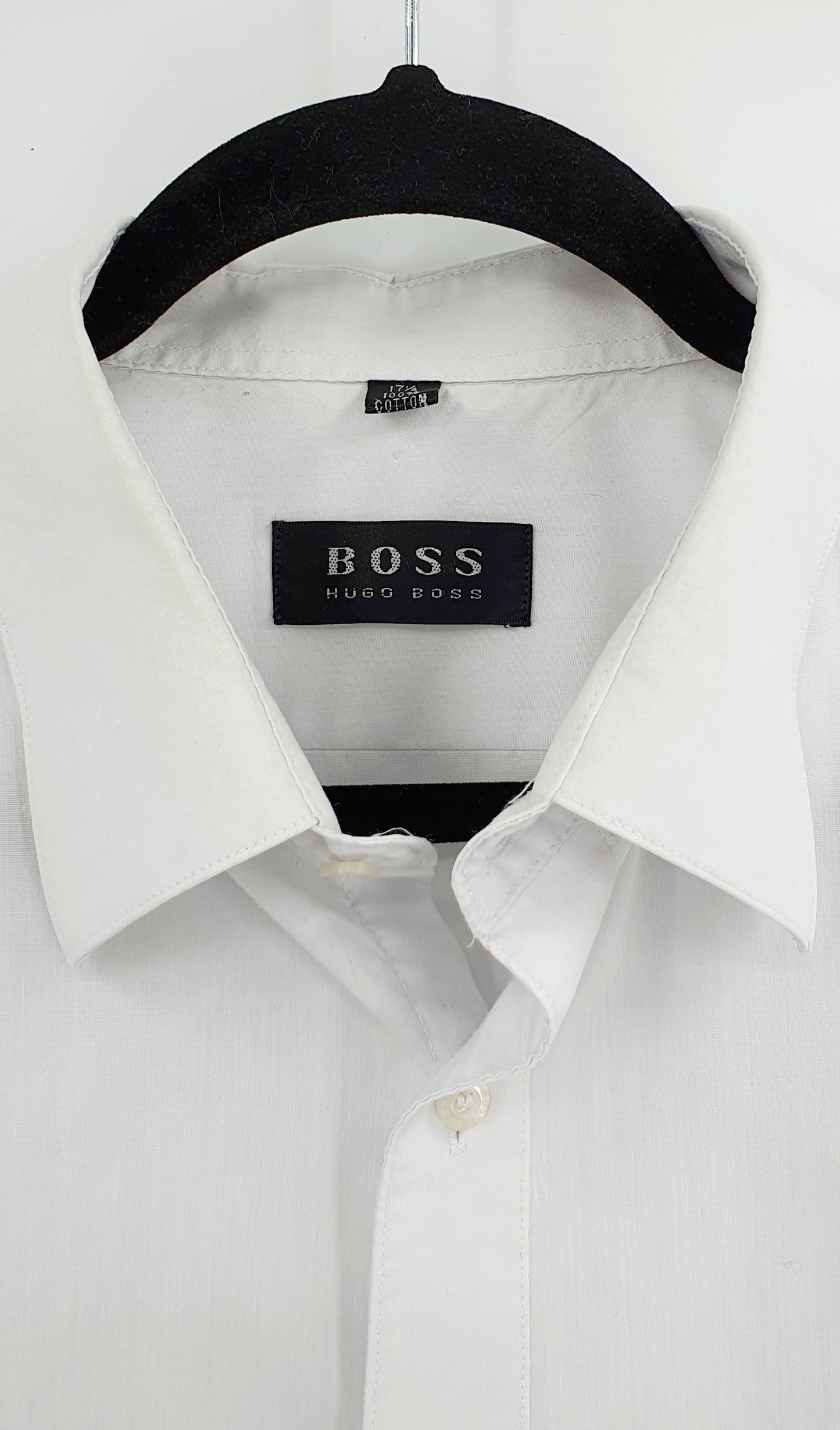 Boss, pure white men's shirt, size M/L