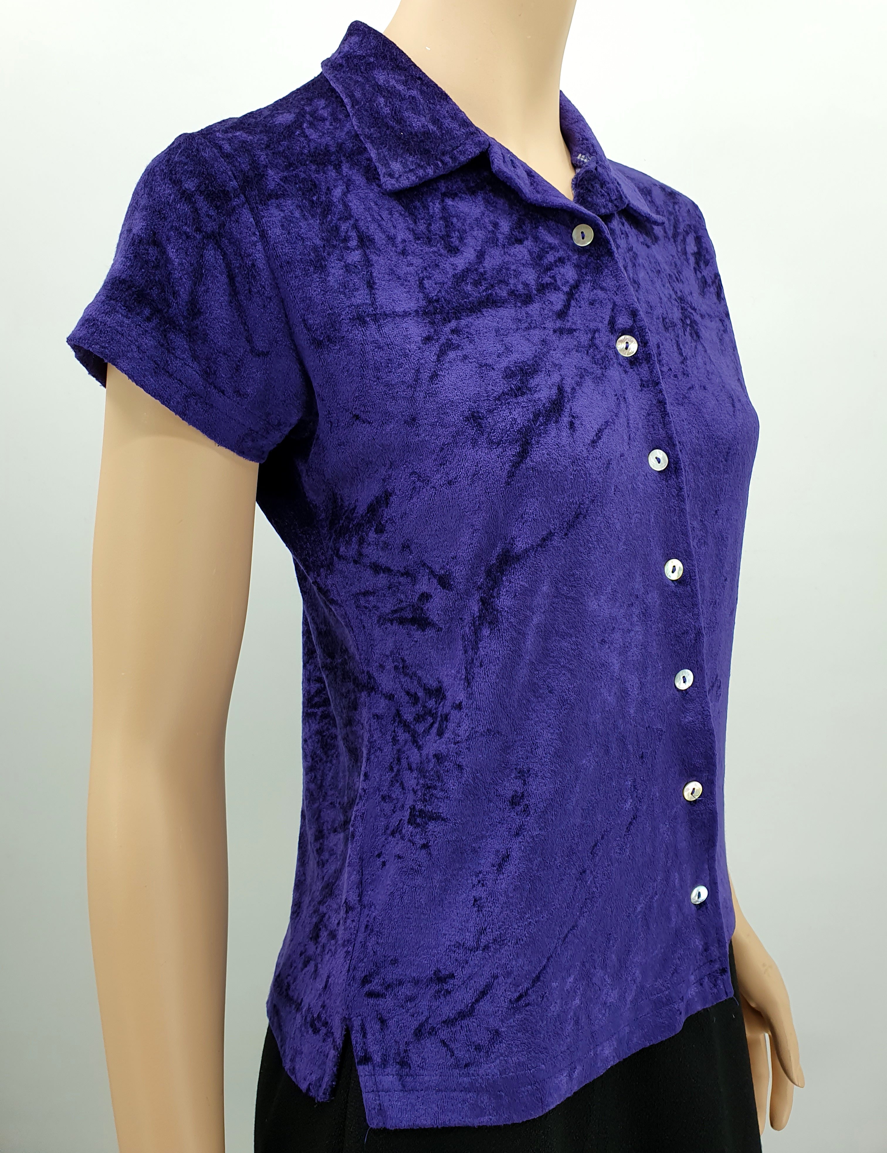 Violetti joustosametti pusero 90-luvulta, koko 38