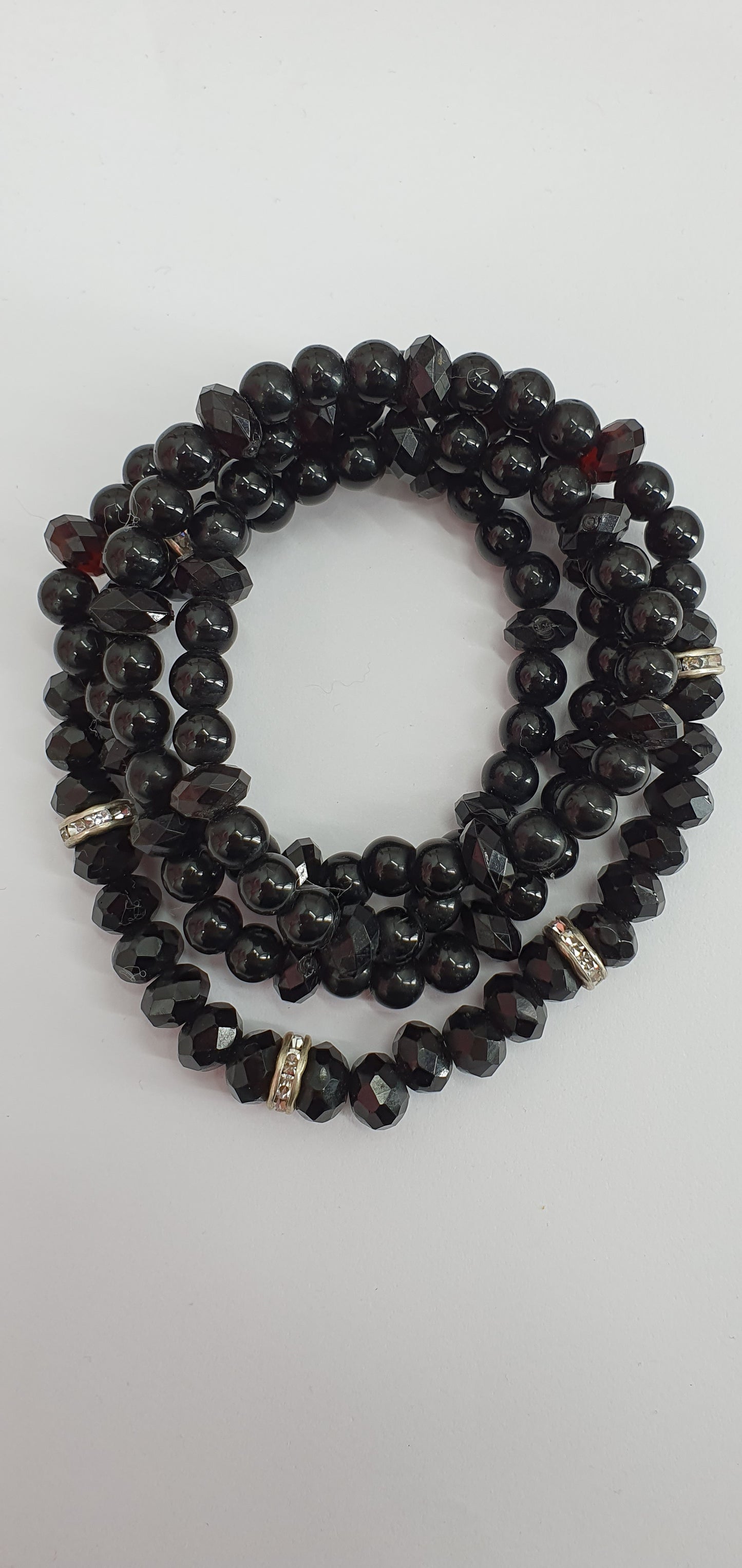 Black long necklace from the 90s, length 90cm