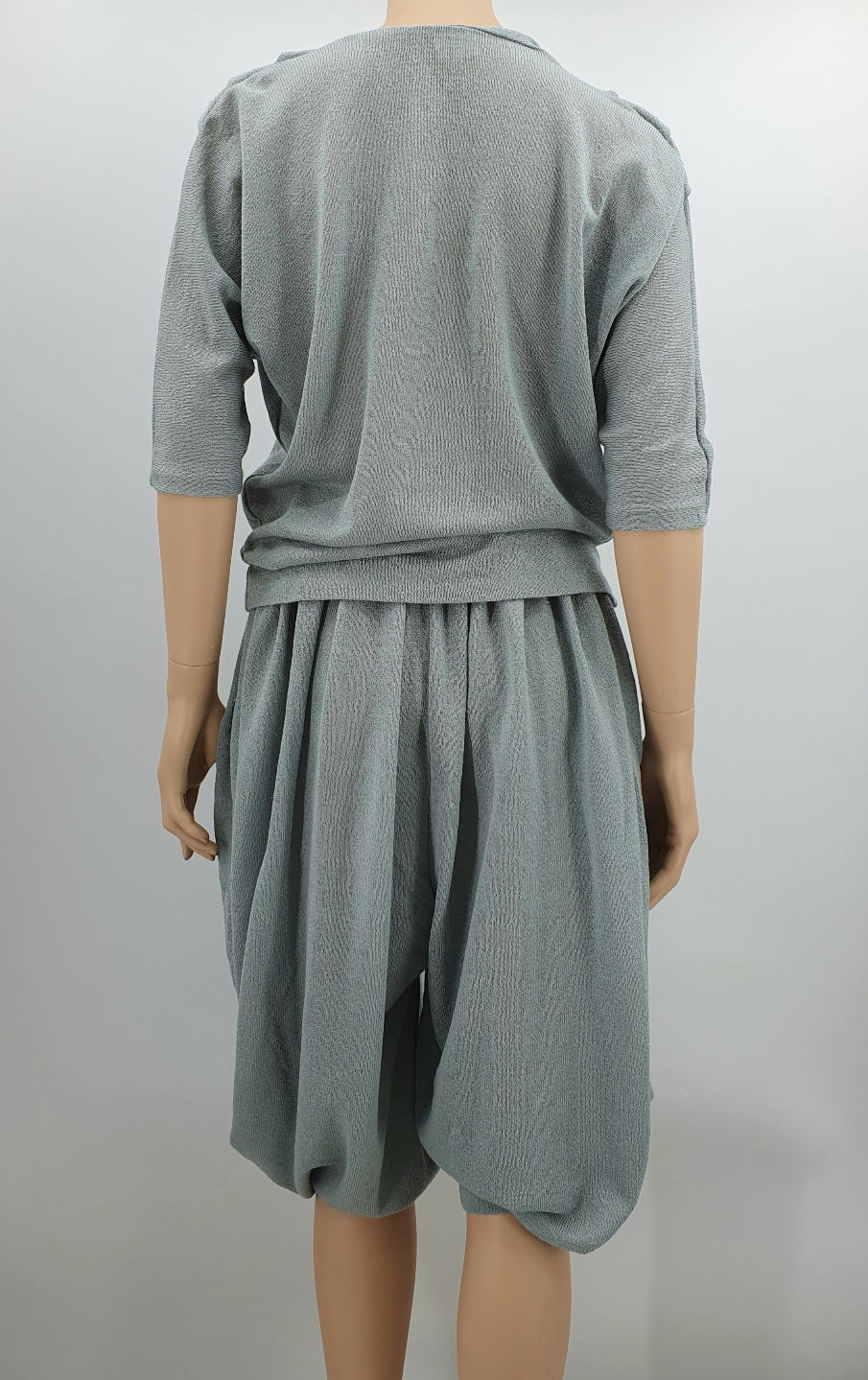 Petriikka, grey-green knitted outfit from the 80s, size 36-38
