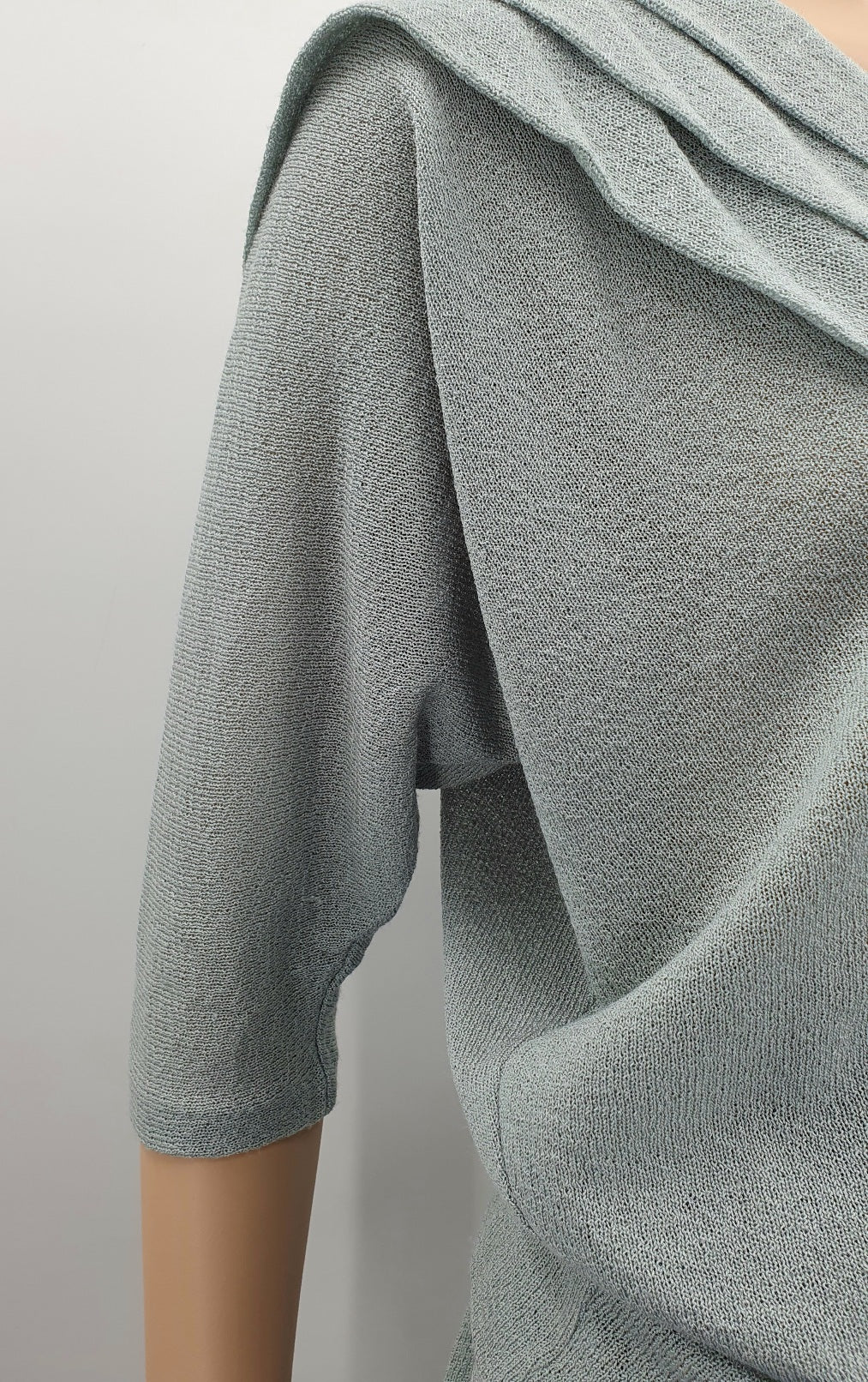 Petriikka, grey-green knitted outfit from the 80s, size 36-38