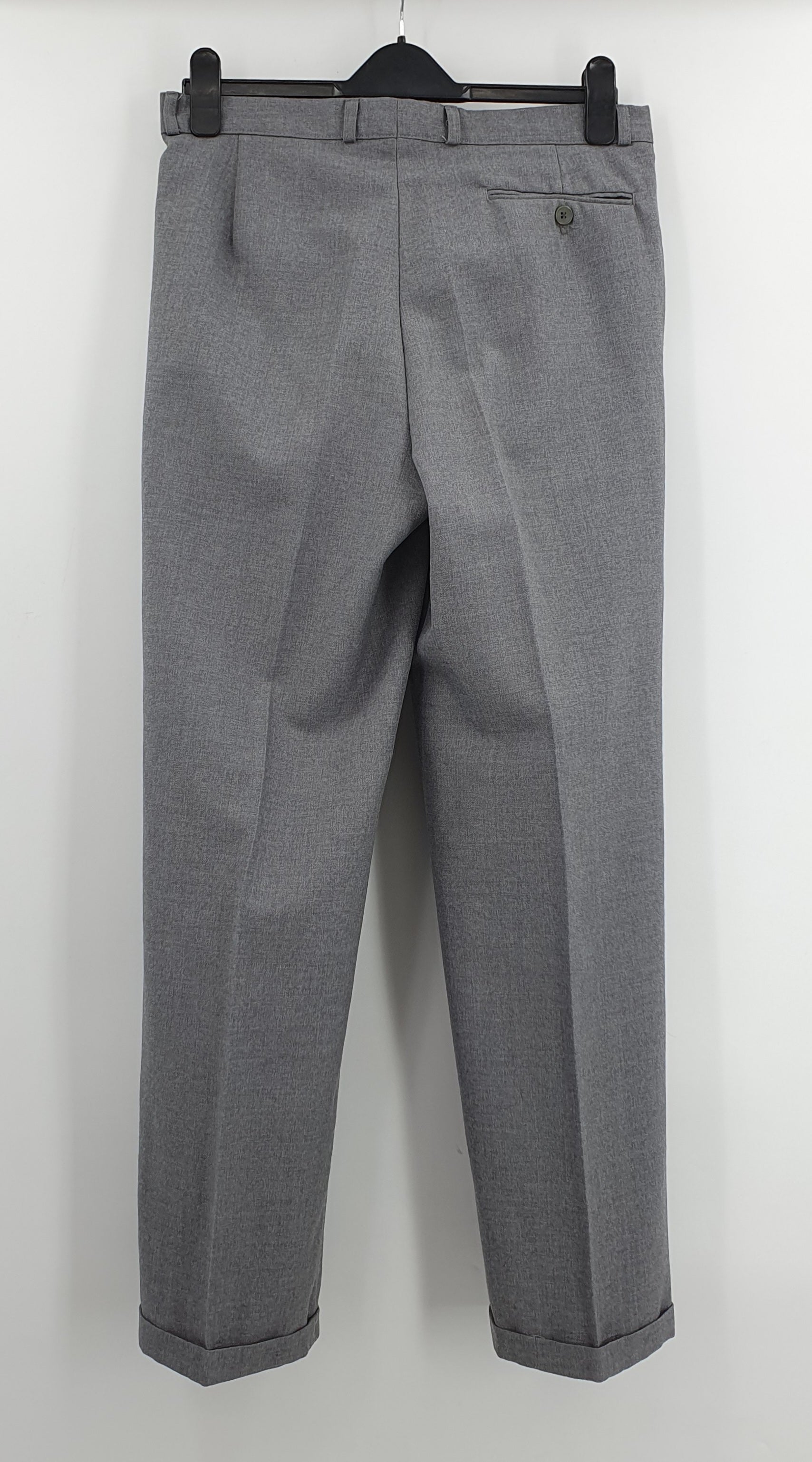 Luhta, miesten harmaat suorat housut 80-luvulta, vyötärö 82cm
