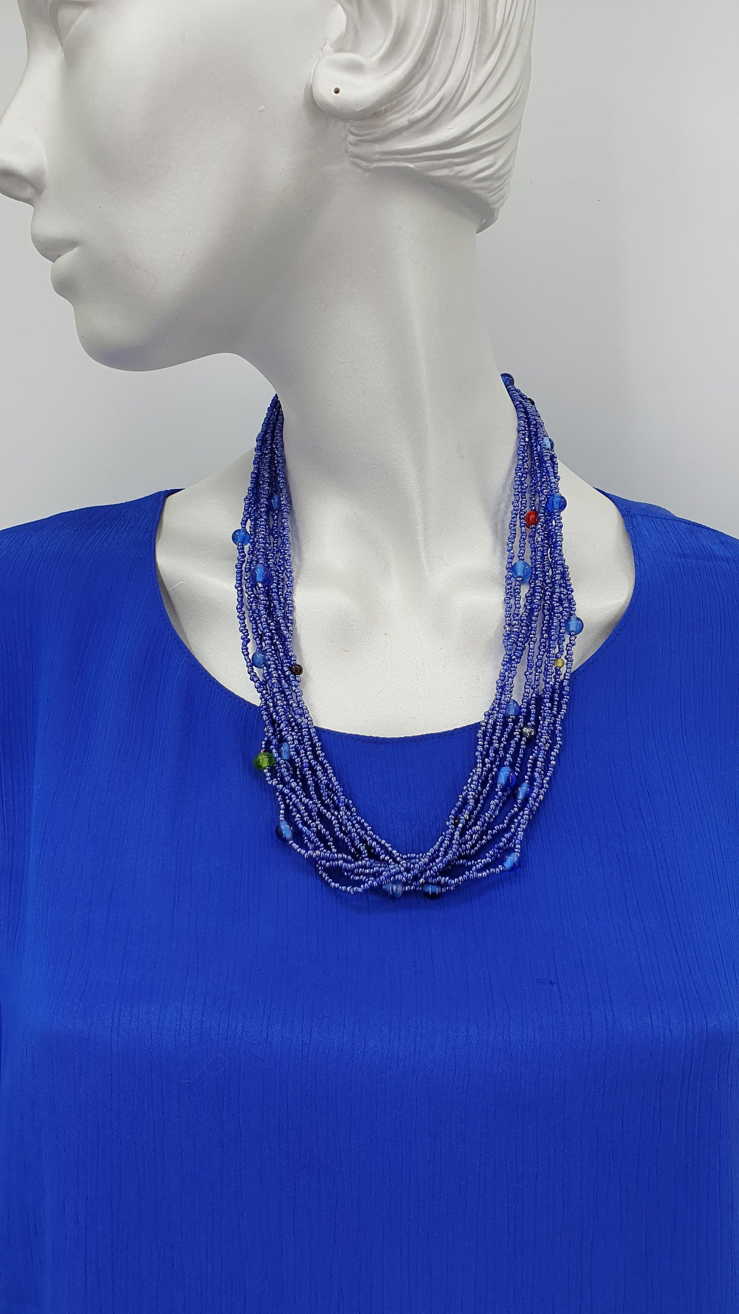 Blue pearl necklace, length 55cm