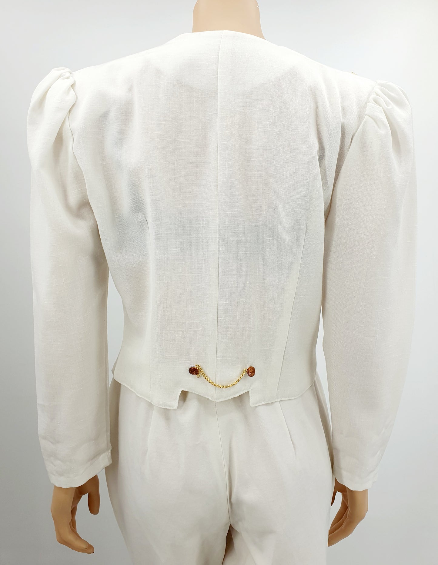 Nautical white jacket from the 80s-90s, large shoulder pads, size 36-38