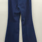 Tummansiniset leveälahkeiset housut, sis.villaa, 70-luku, vyöt.ymp. 70cm, kokoarvio 36