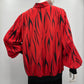 Punainen pusero mustilla raidoituksilla, 90-luku, koko 44