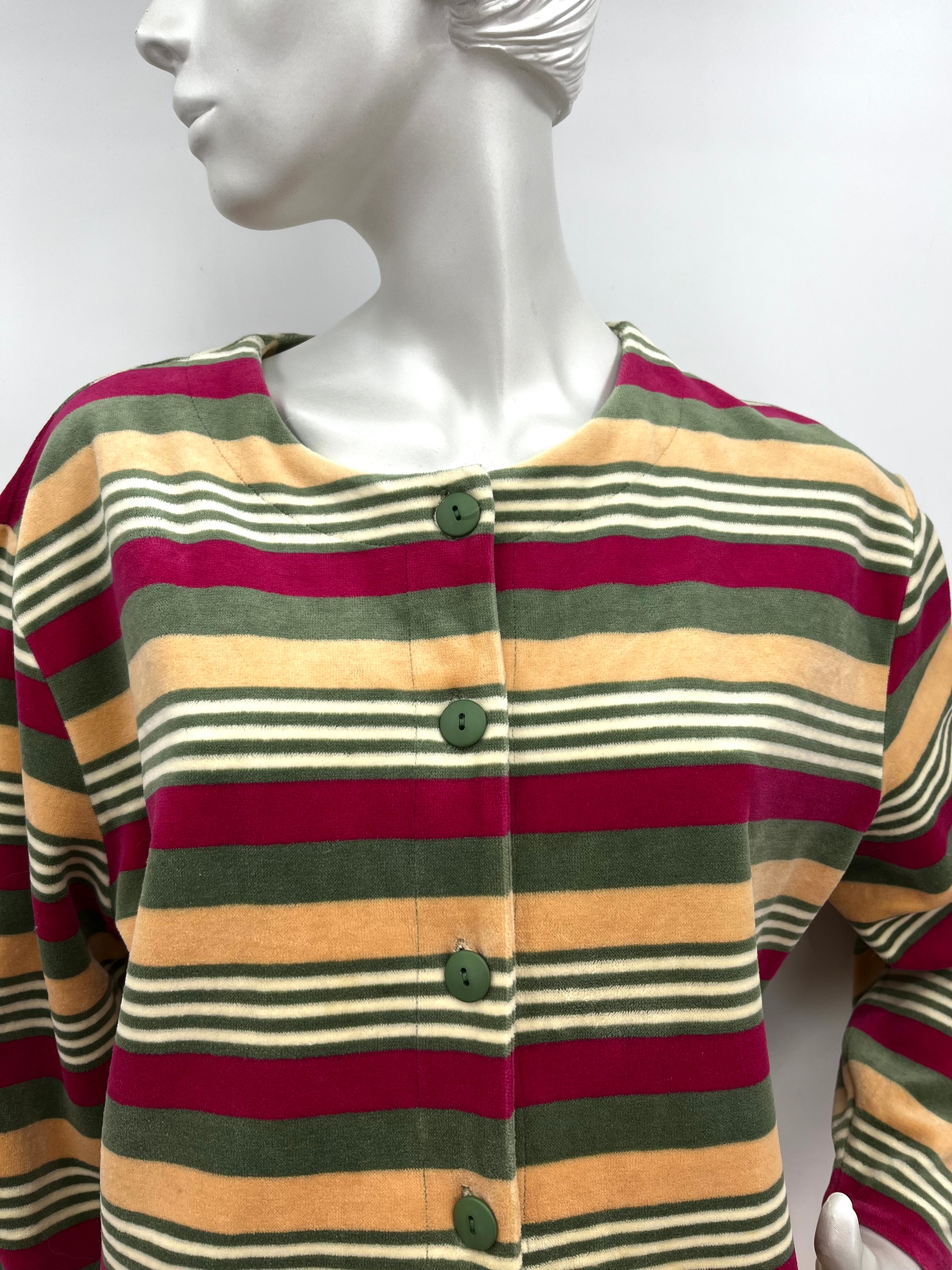Pause-Cafe, striped shirt jacket, 90s, size 42