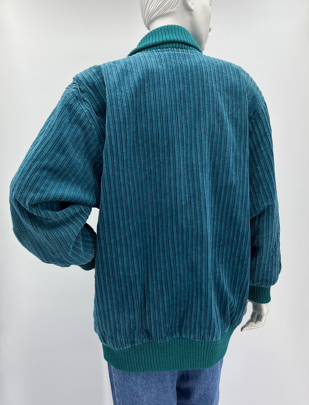 Master-Coat, turkoosi vakosamettitakki, 90-luku, koko 46