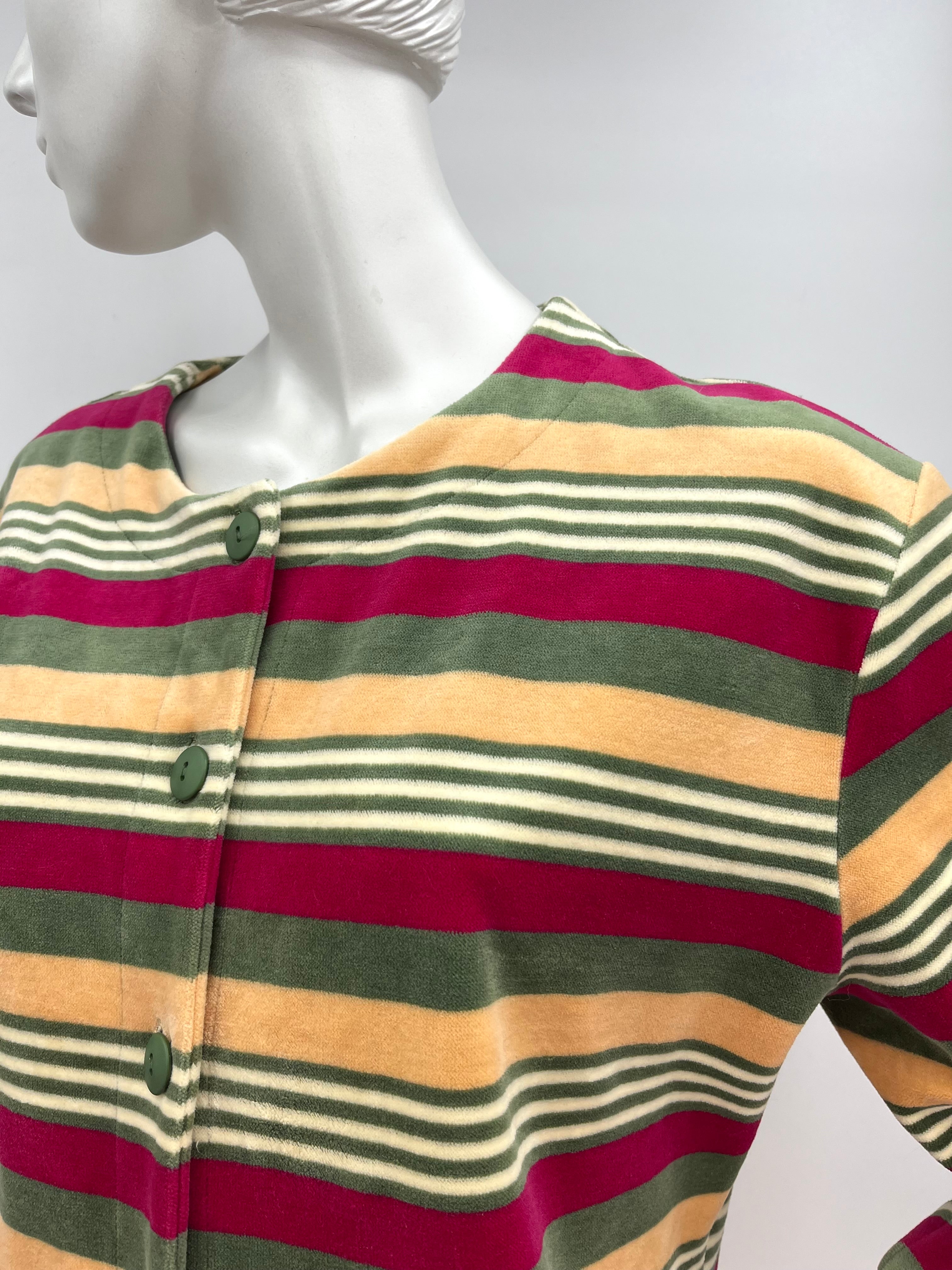 Pause-Cafe, striped shirt jacket, 90s, size 42