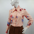 Sataneule Oy, peach-colored retro shirt from the 70s, size 36