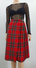 St Michael, plaid wool blend skirt from the 70s-80s, waist 66cm, size 32-34