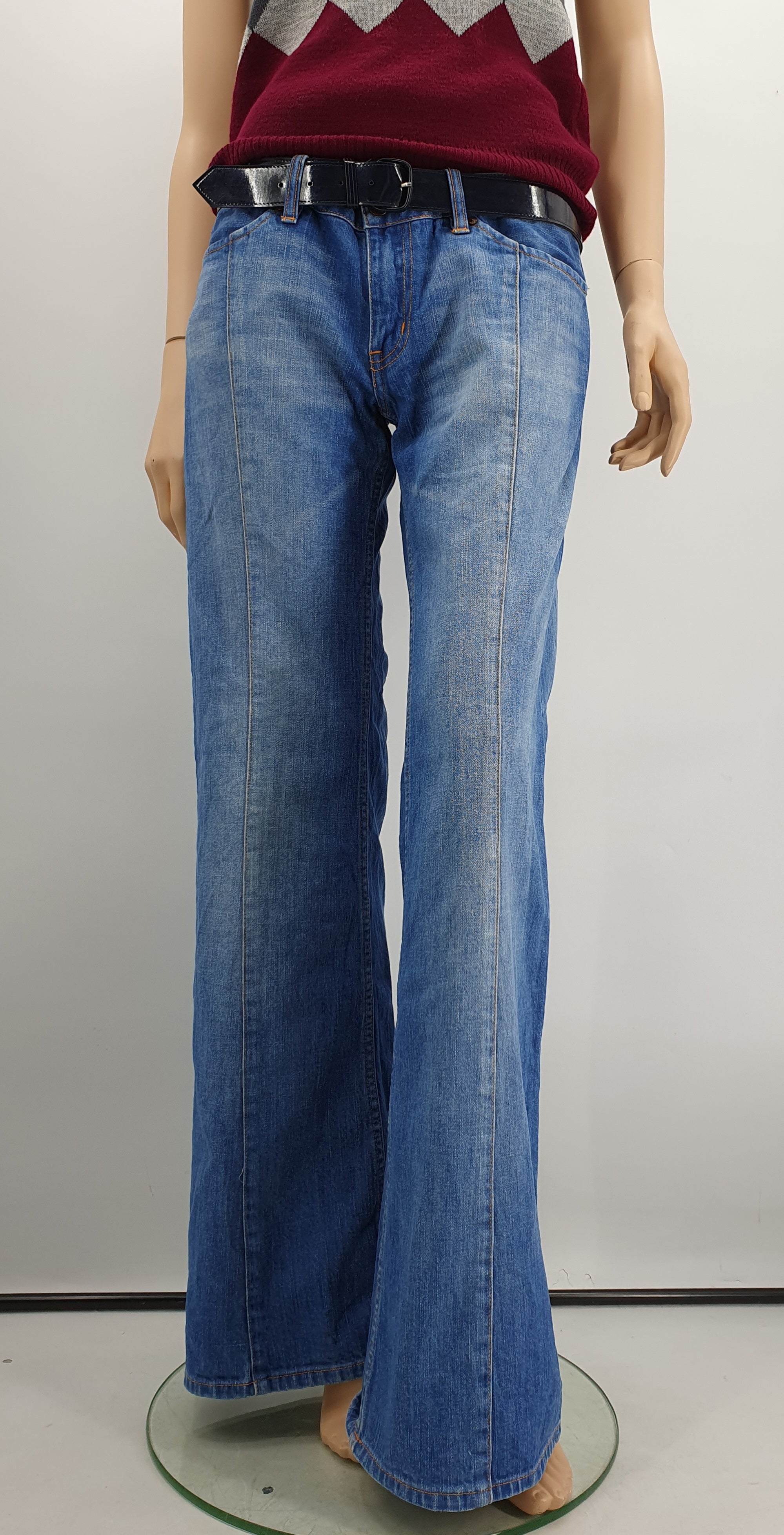 Pepe Jeans, matalavyötäröiset Y2K flare-farkut, vyötärö 92cm, koko 40-42