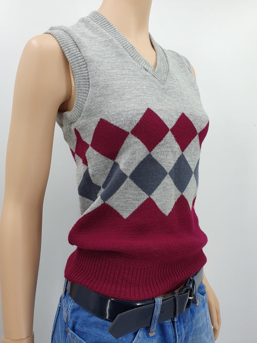 Civals-Product, knitted vest from the 70s, salmiak pattern, size 36-38