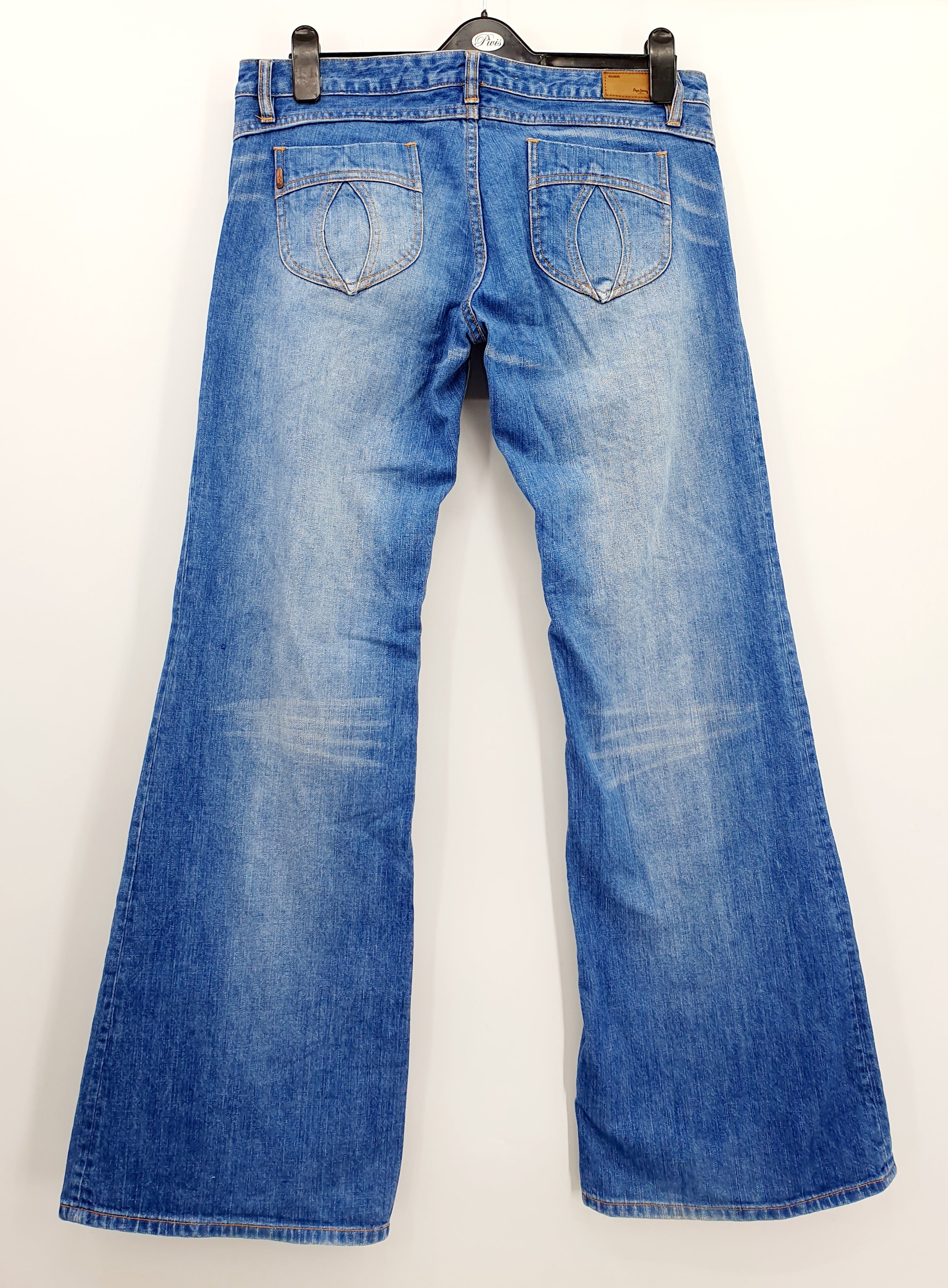 Pepe Jeans, matalavyötäröiset siniset bootcut farkut, y2k flare jeans