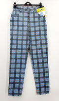Unworn jeans from the 80s, check pattern, waist 76cm, size 38