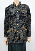 Black women's blazer with gold trim, size 42-44