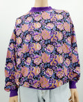 Purple floral sweatshirt from the 90s, size 40-42-44