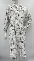 Black and white cotton dress from the 80s, size 40