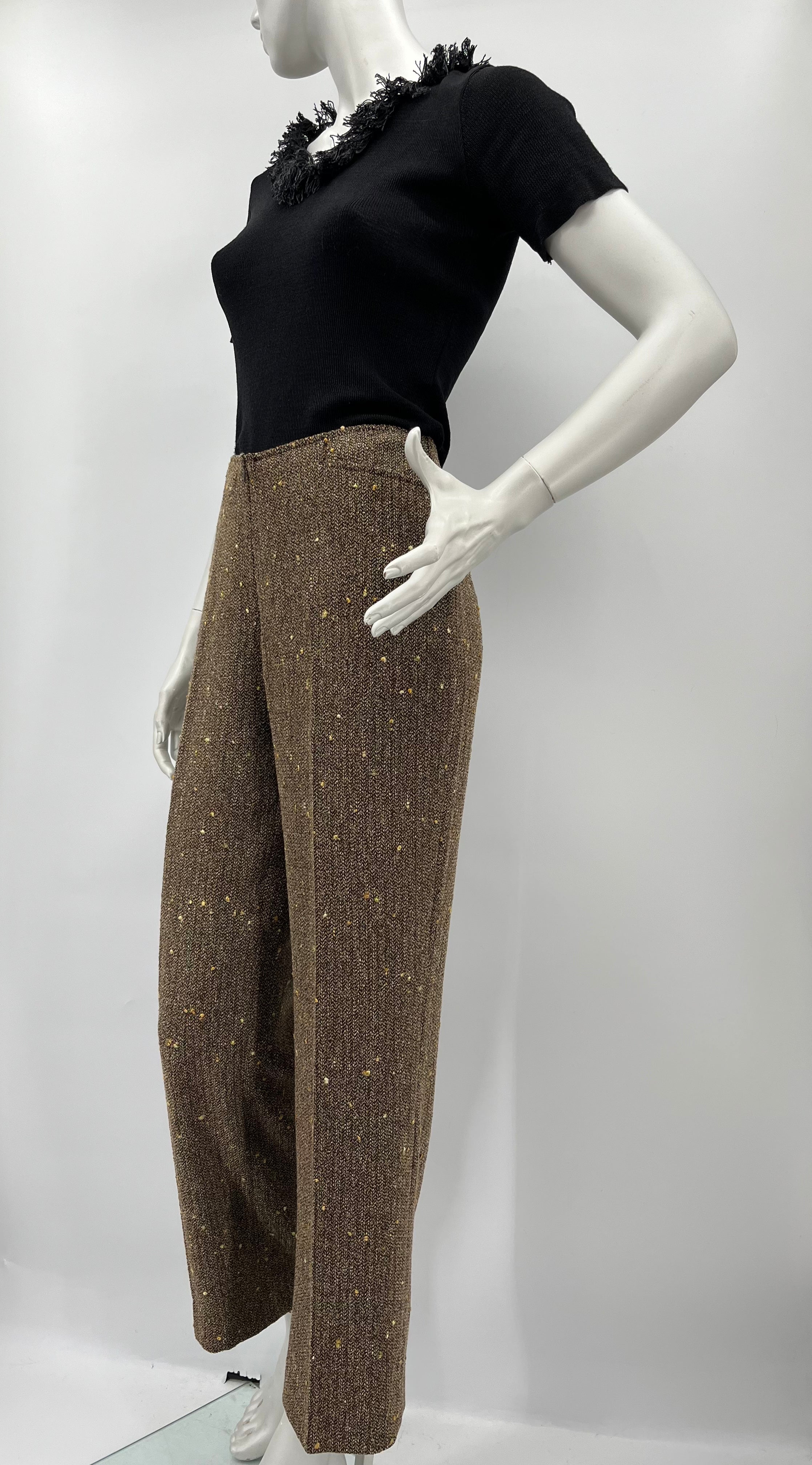 Voglia, brown wool blend trousers, 90s-2000s, waist 76cm, estimated size 36/38