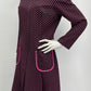 Pirkkos Puku, pallokuvioinen mekko, 60-70-luku, koko 40