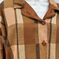 Ruskea ruutukuvioinen paitajakku, 80-90-luku, koko 36-38-40