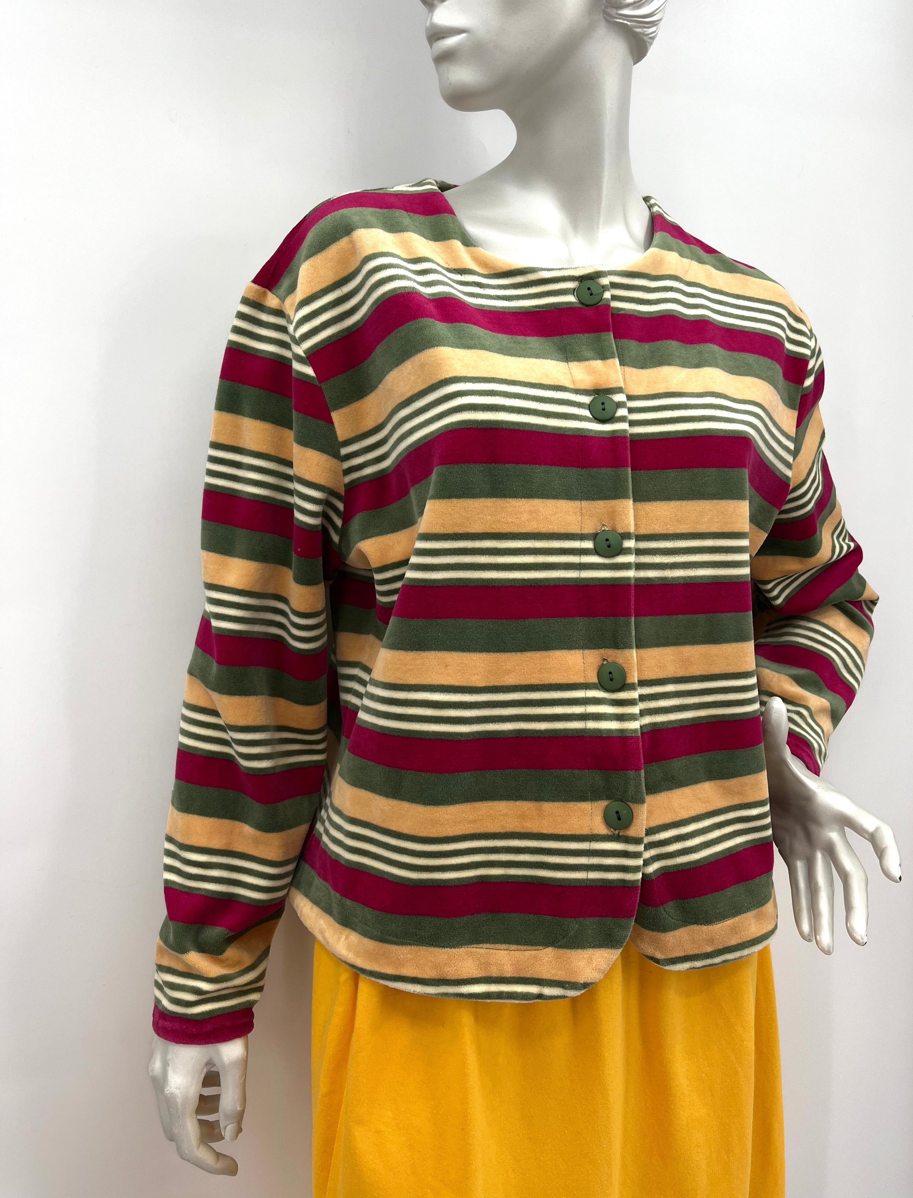 Pause-Cafe, striped shirt jacket, 90s, size 42