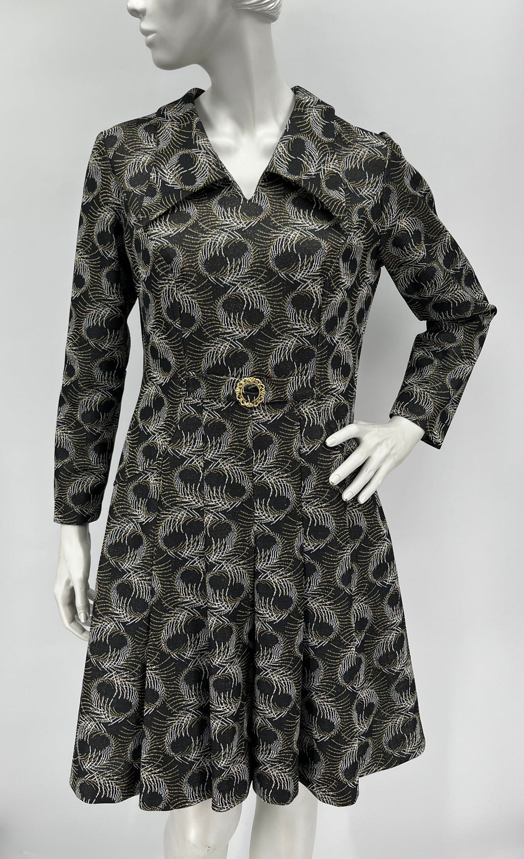 Soilituote, black glittering party dress, 70s, size 38-40