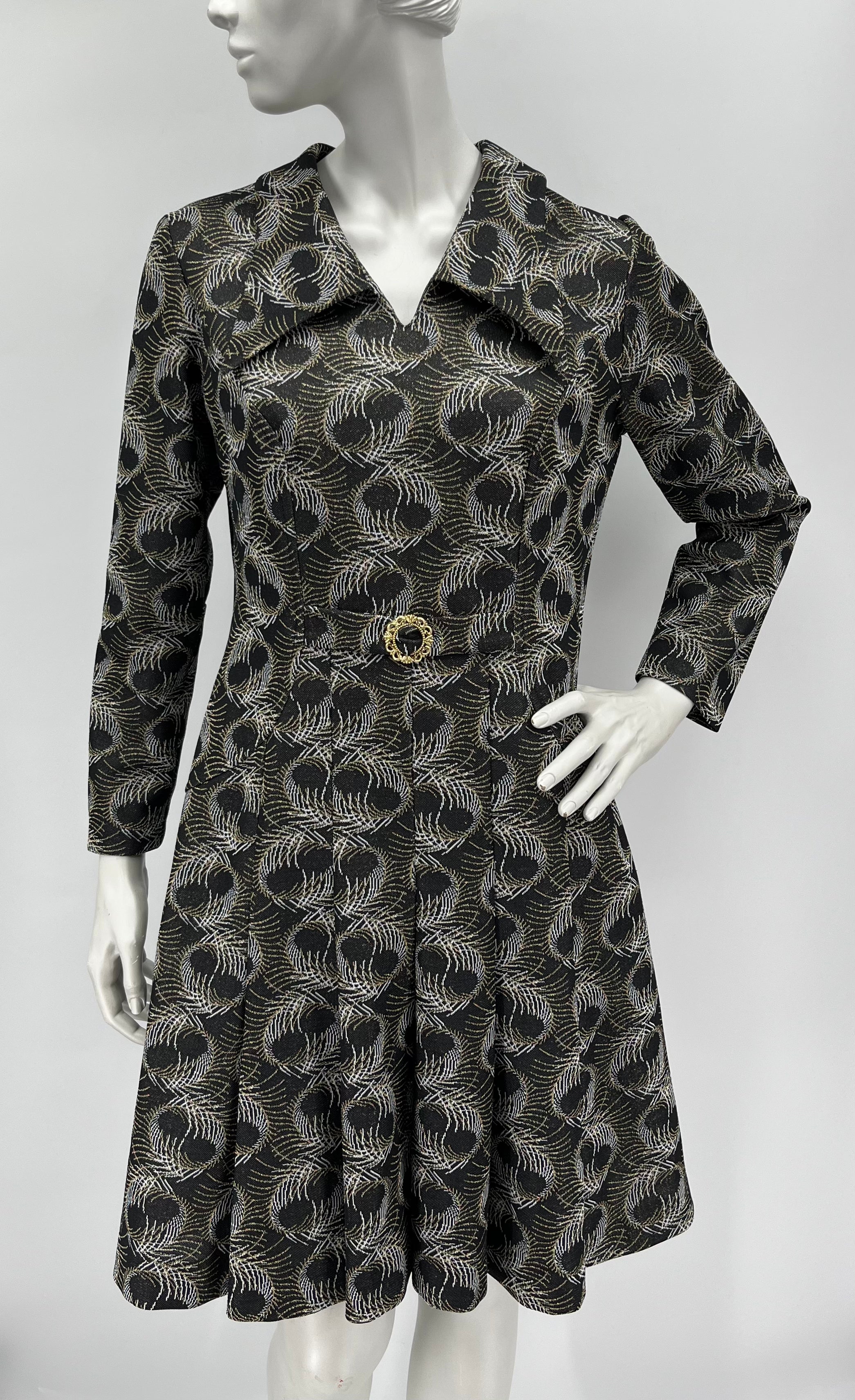 Soilituote, black glittering party dress, 70s, size 38-40