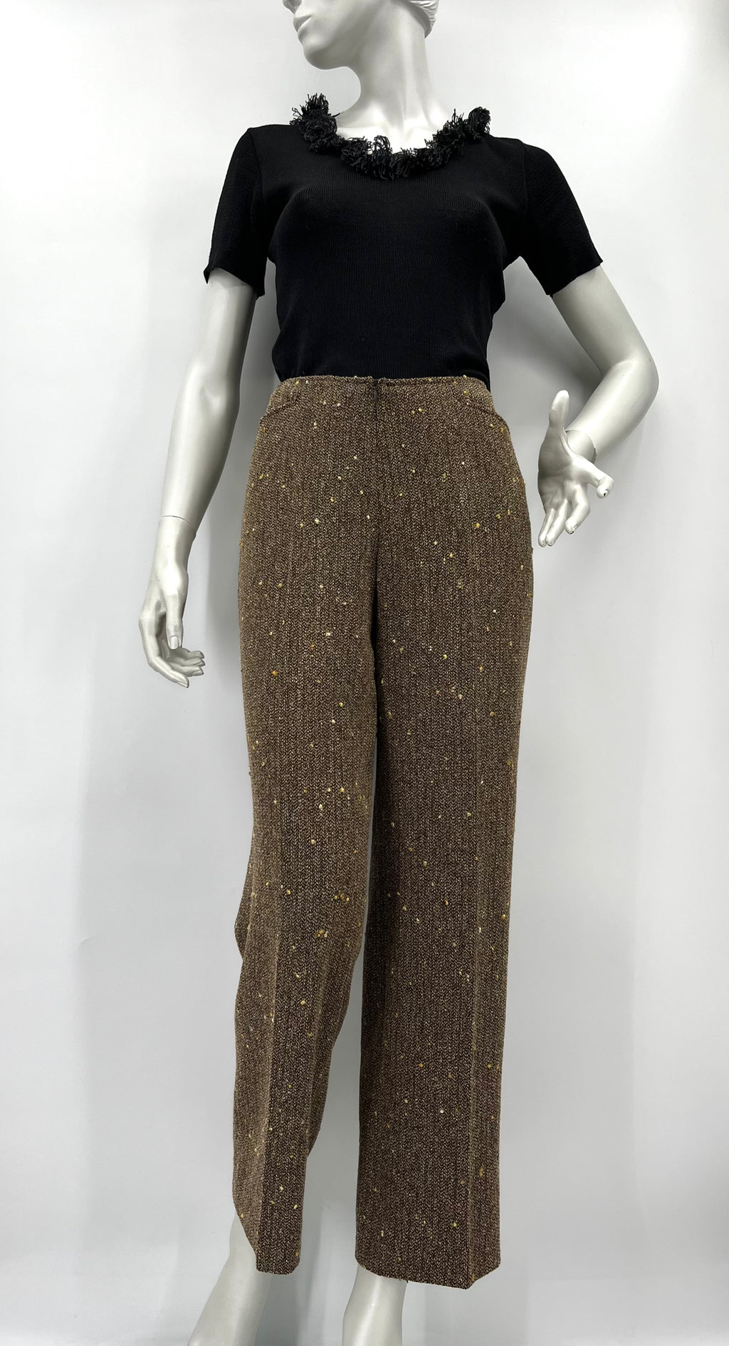 Voglia, brown wool blend trousers, 90s-2000s, waist 76cm, estimated size 36/38