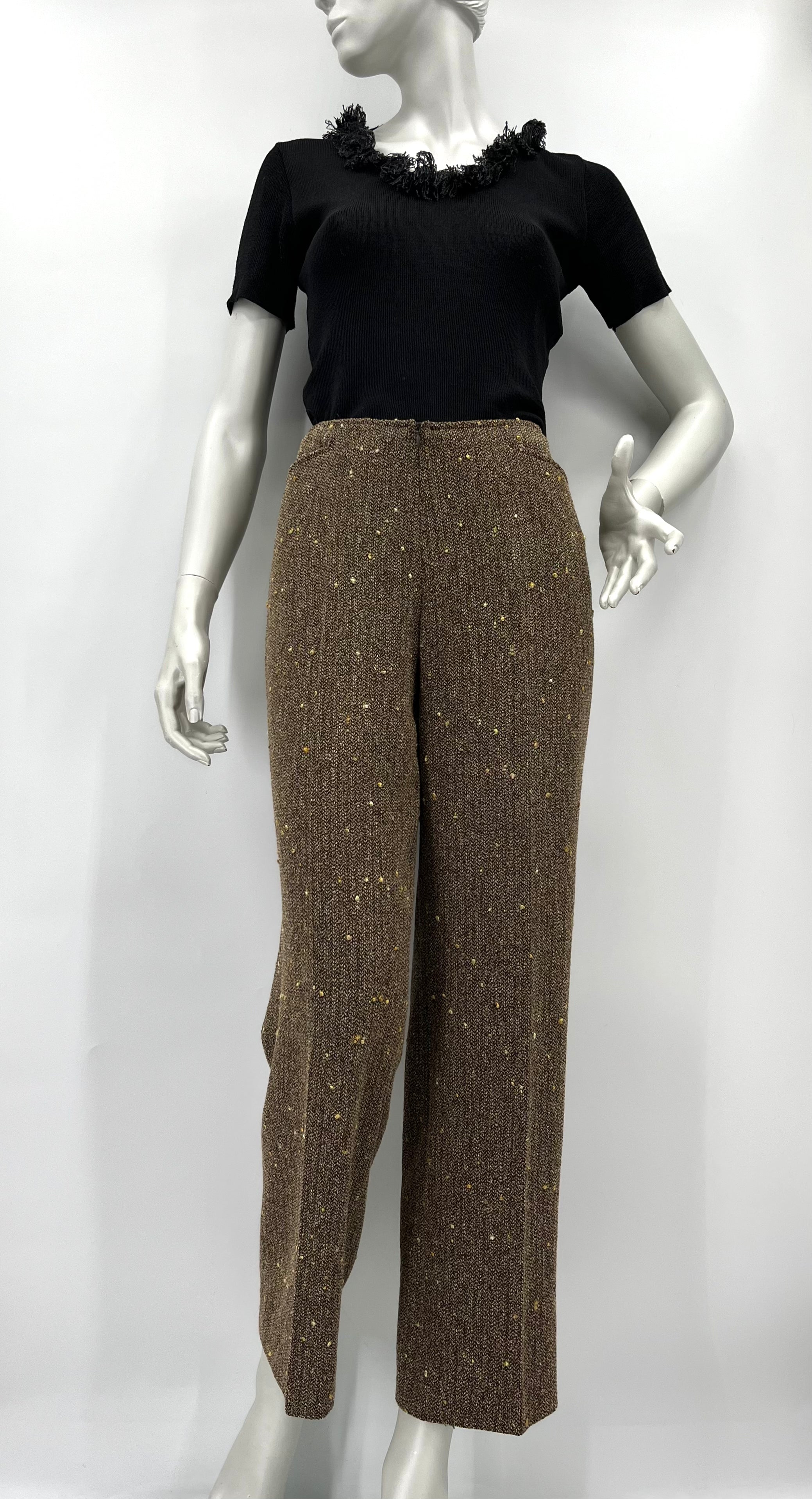Voglia, brown wool blend trousers, 90s-2000s, waist 76cm, estimated size 36/38