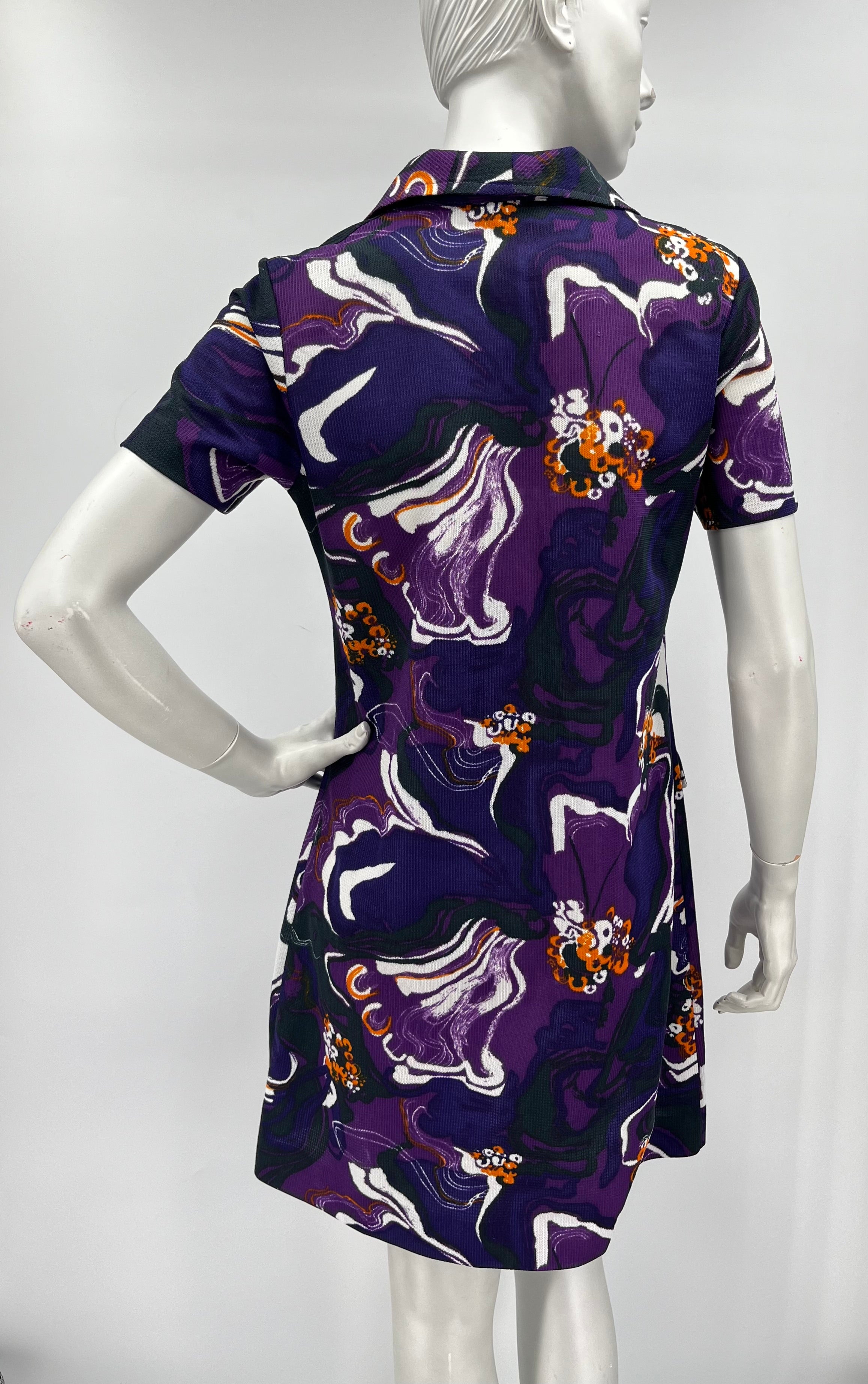 Finnlene, short purple dress from the 70s, size 36-38