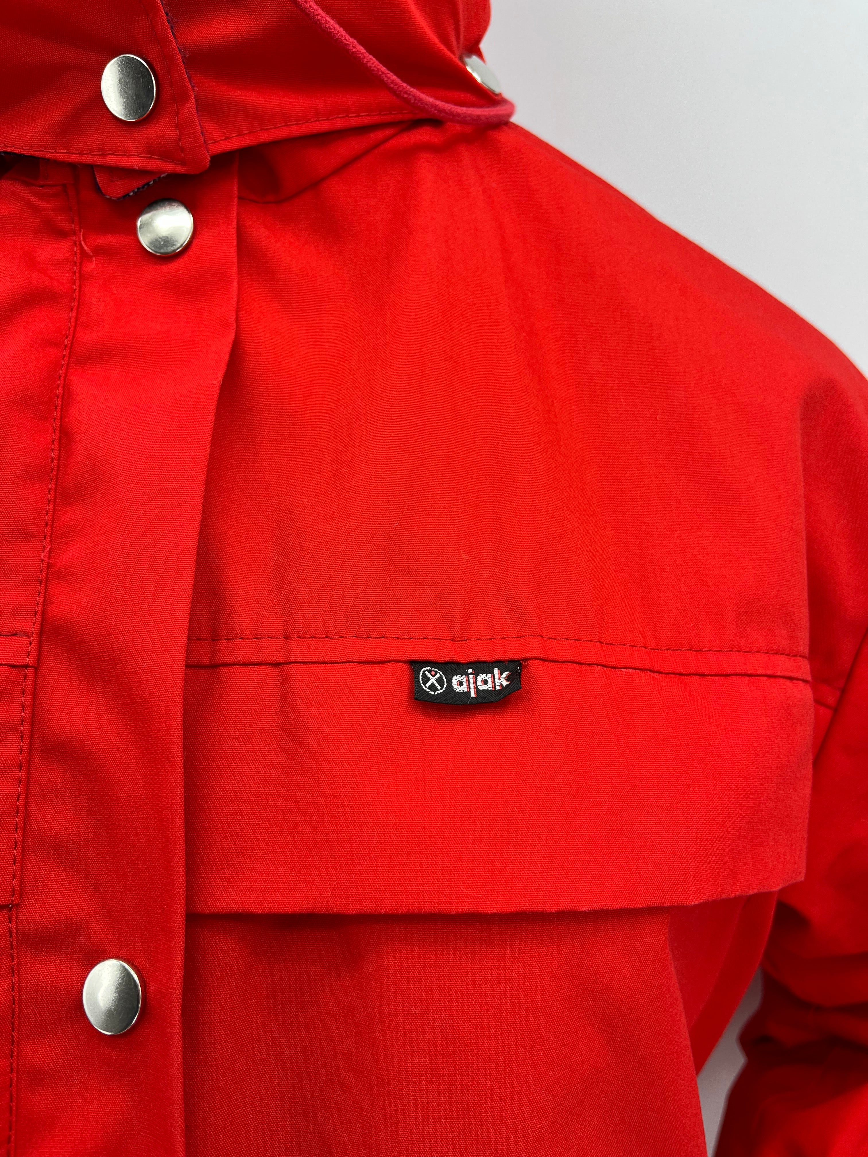 Ajak, bright red mid-season jacket from the 80s, size 38-40