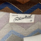 Rhone Mail, sahalaitakuvioinen villasekoitemekko ja vyö, 70-80-luku, koko 44