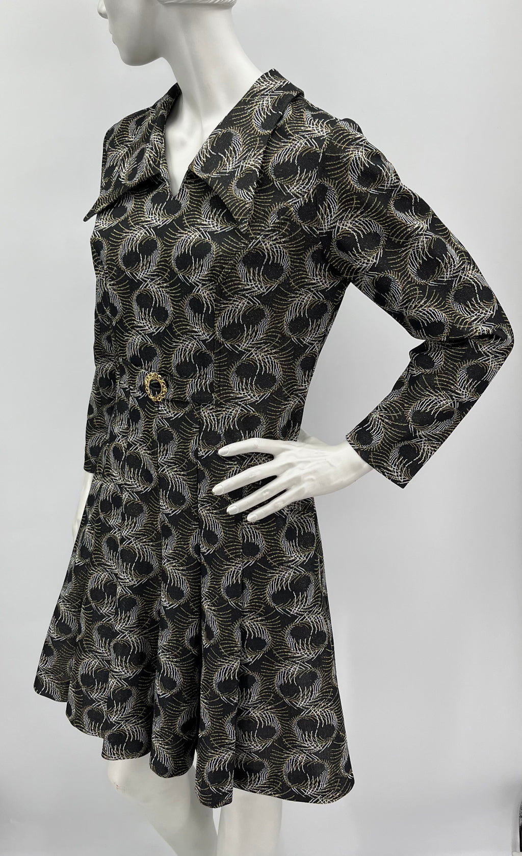 Soilituote, black glittering party dress, 70s, size 38-40